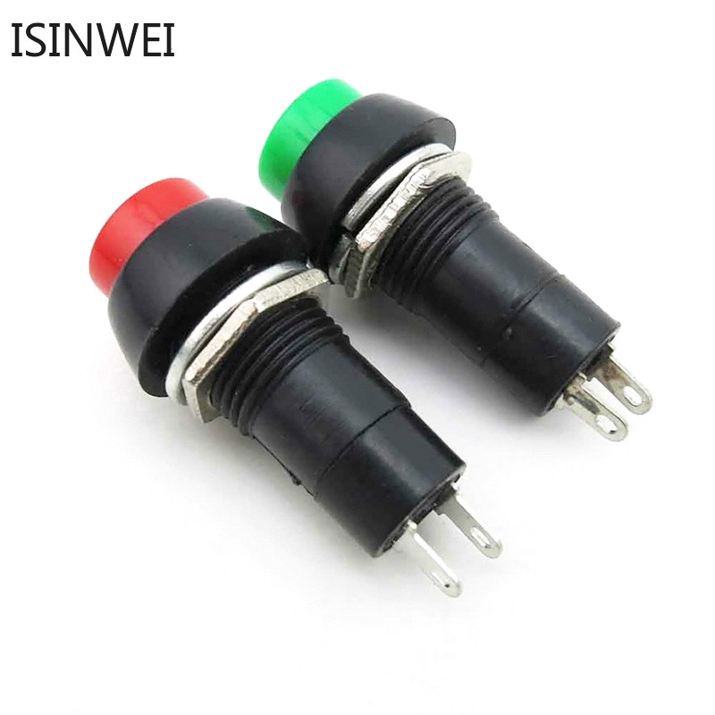 Nút công tắc tự khóa PBS-11A 12mm dạng nhấn màu xanh/đỏ