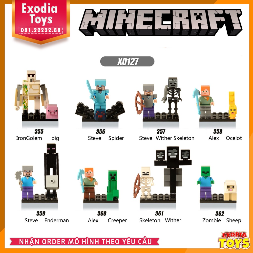Xếp hình Minifigure nhân vật trò chơi My World Minecraft - Đồ Chơi Lắp Ghép Sáng Tạo - XINH X0127