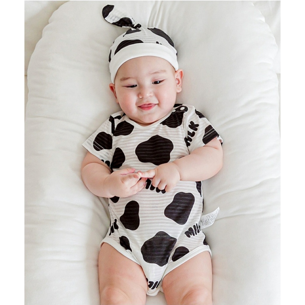 Set Suit+mũ🍒Cotton Organic🍒chính hãng #Cordi-i🍒Hàn Quốc nhập khẩu-Bò sữa siêu cute