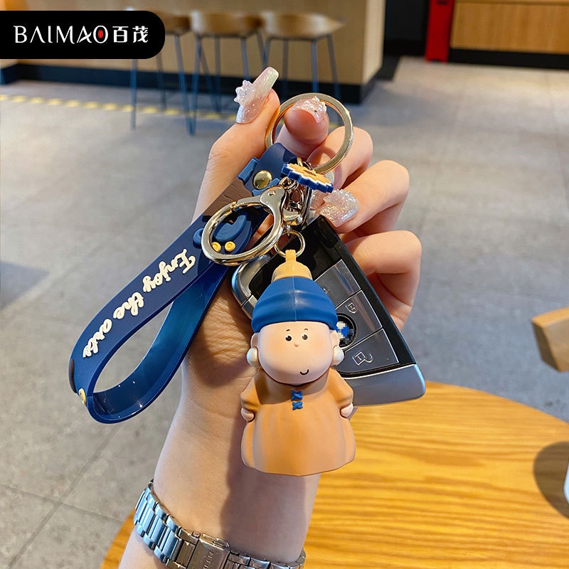 Móc Khóa Đính Ngọc Trai Nhân Vật Hoạt Hình Dễ Thương