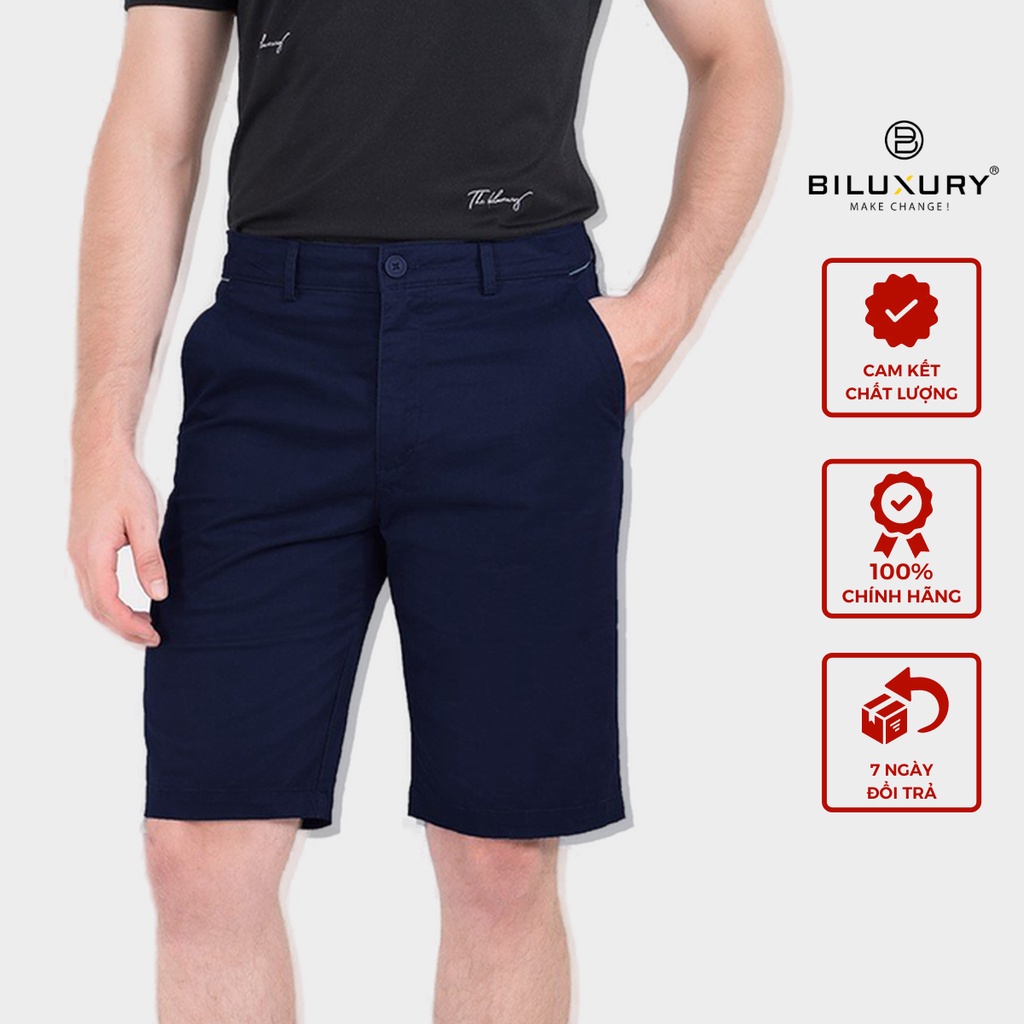Quần đùi ngố nam Biluxury vải kaki cao cấp co giãn nhẹ chống bám bụi siêu bền 5QNKB005TTT