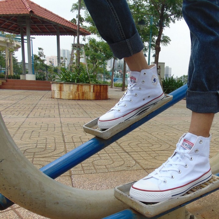 Giày AllStar Classic Màu Trắng Cổ Cao Nam