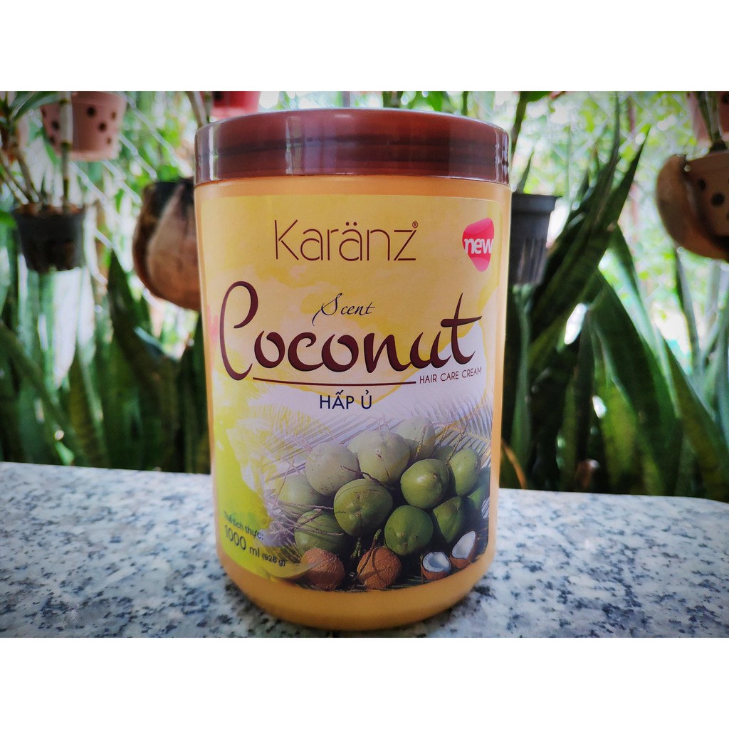 Hấp dầu Karanz Coconut 1000ml dưỡng tóc mềm mượt, hết khô xơ, hàng chính hãng