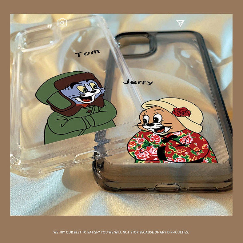 Ốp điện thoại hình chuột và mèo cặp đôi cá tính phong cách Đông Bắc thích hợp cho Iphone12 14 / 13Promax Xs 11 8P c1nU