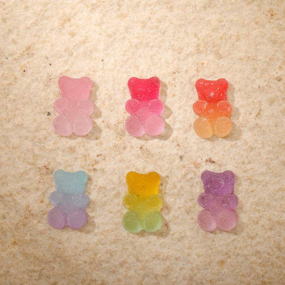 Phụ Kiện Trang Trí Móng Tay Hình Gấu 3D Bằng Nhựa Resin Mềm Màu Gradient DIY