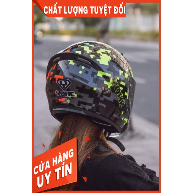 Thanh Lý[CHÍNH HÃNG] MŨ BẢO HIỂM 3/4 2 KÍNH YOHE 878 TEM BBI