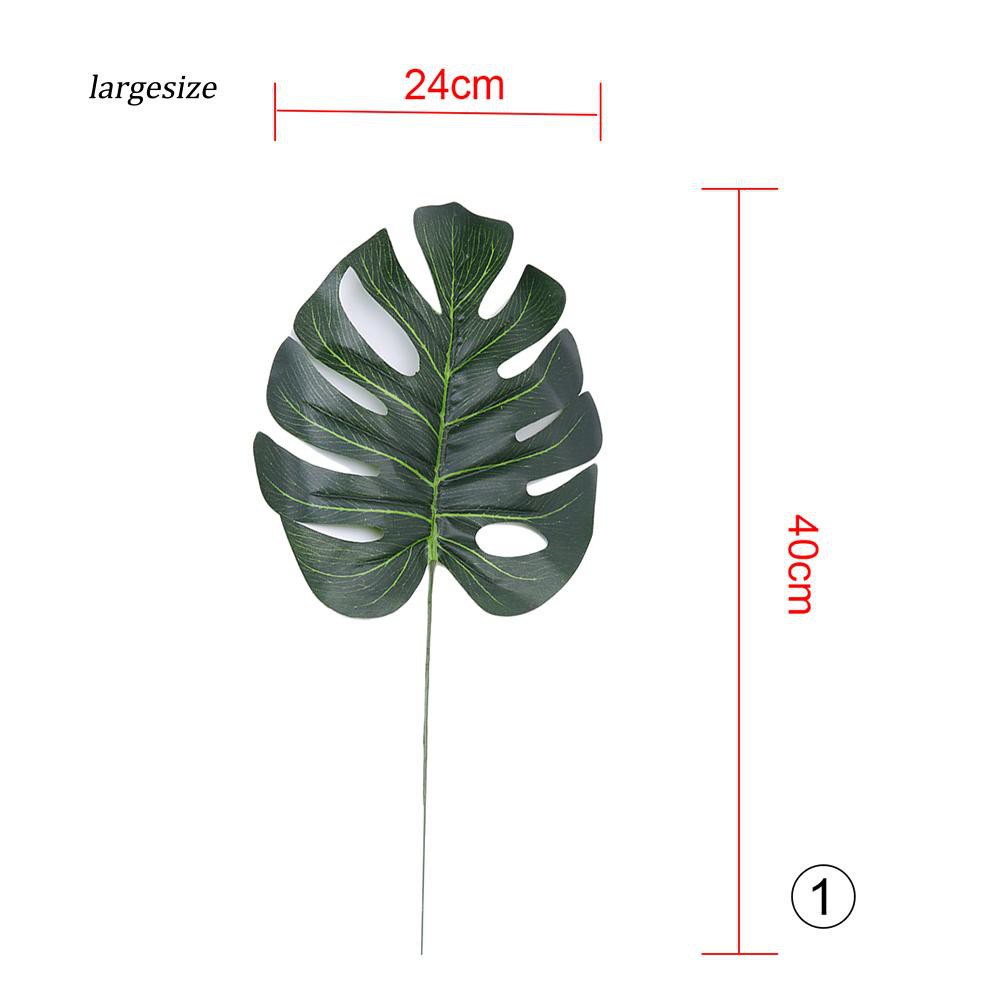 1 nhánh lá trầu bà monstera nhân tạo trang trí nội thất
