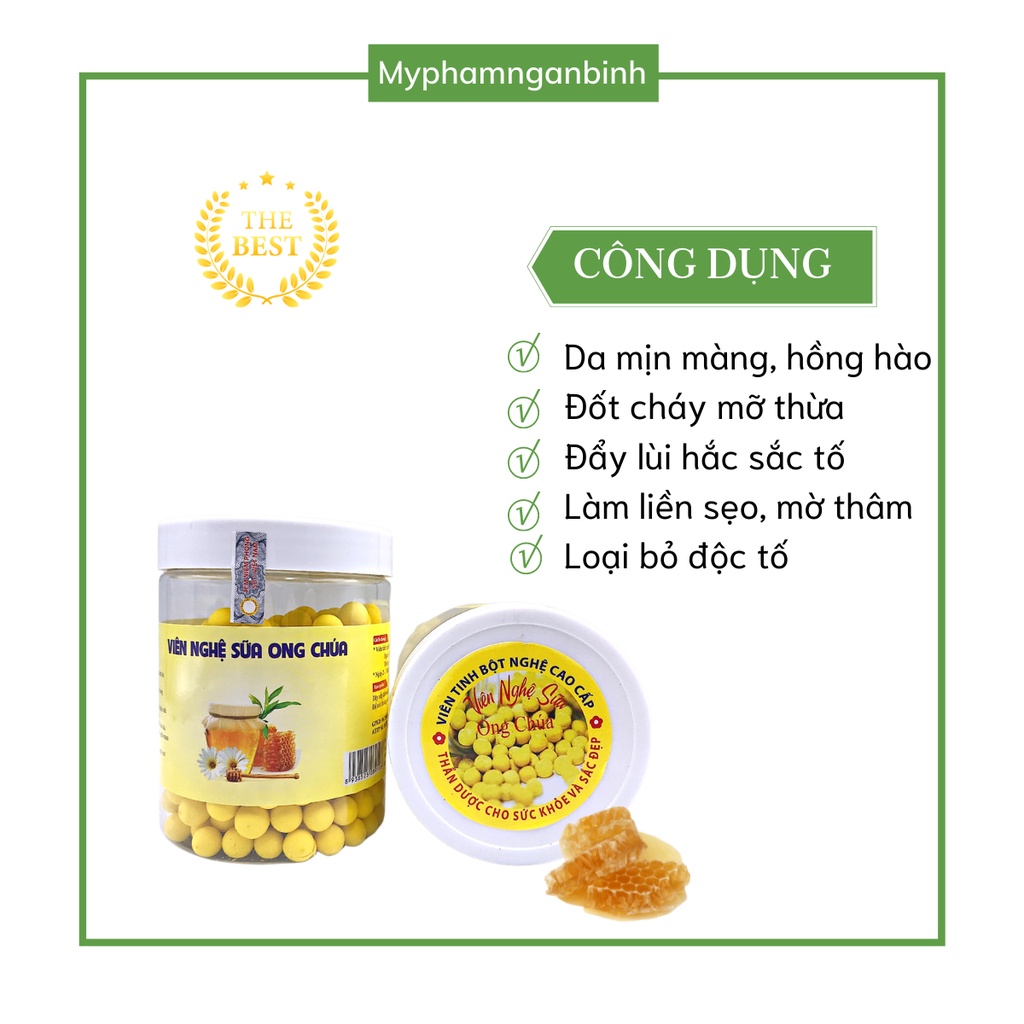 Viên Nghệ Sữa Ong Chúa, Đẹp Da, Giảm Cân, Hỗ Trợ Người Đau Dạ Dày, Có Chứng Nhận An Toàn Thực Phẩm chính