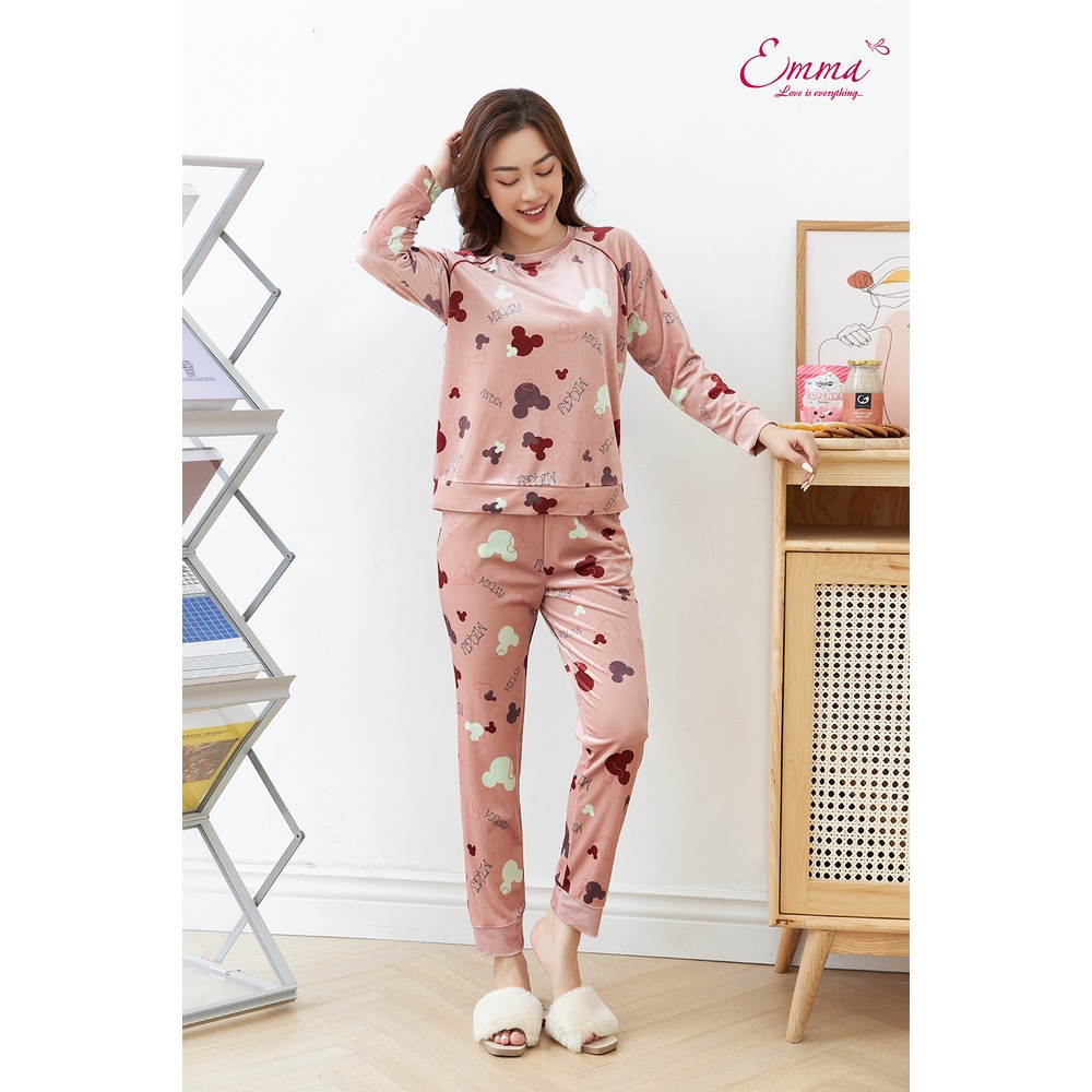 Bộ Đồ Mặc Nhà Nhung Cổ Tròn Mickey Emma ETN.21.042.09