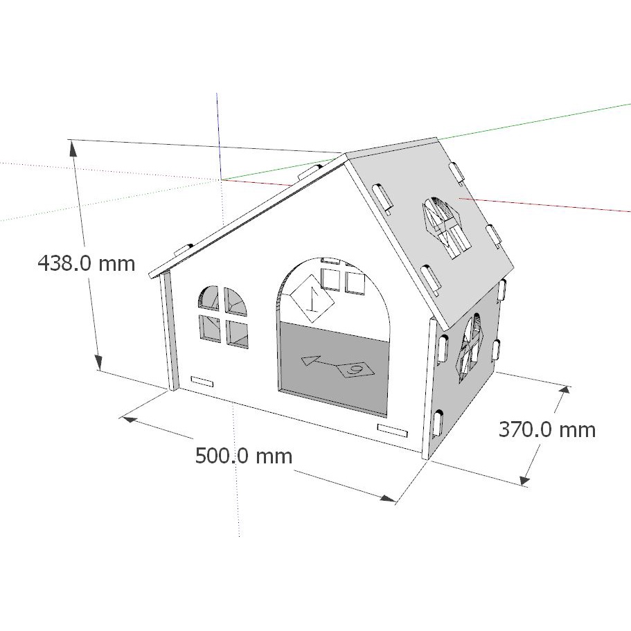 Nhà gỗ lắp ghép cho mèo, nhà thú cưng