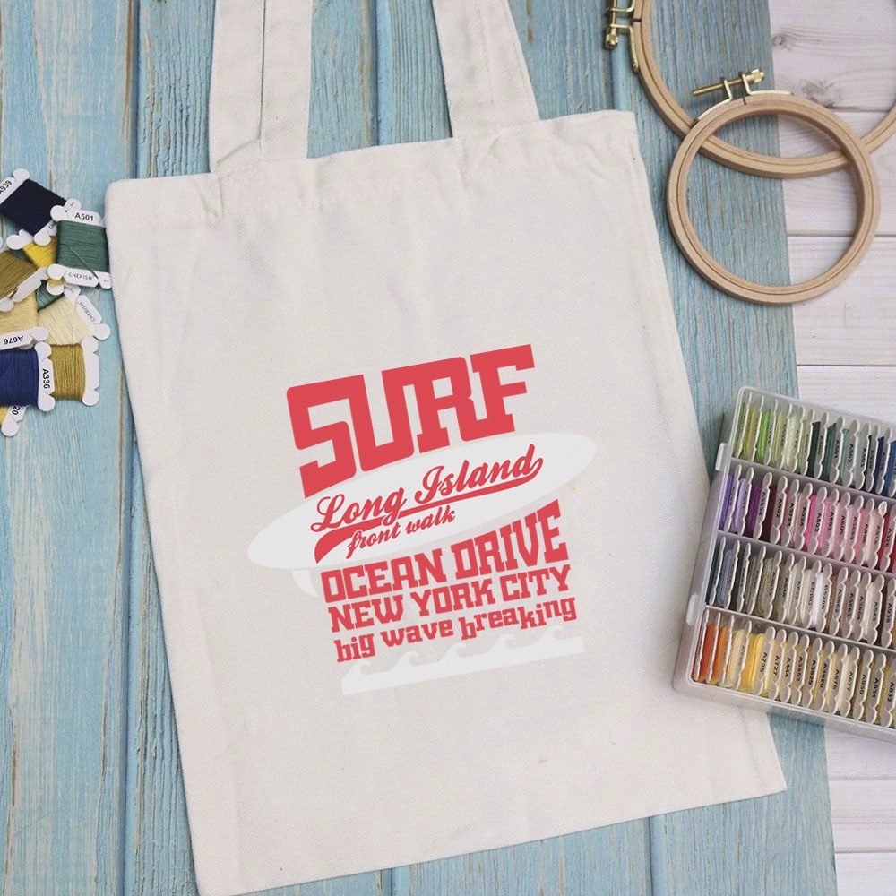 Túi vải túi Tote SUMMER - Mẫu 8 vải canvas dày đẹp cho nữ có khóa miệng đi học đi chơi. In hình theo yêu cầu