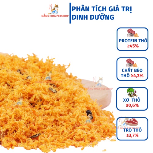 Ruốc gà, chà bông gà cho chó mèo, thức ăn cho cho chó mèo