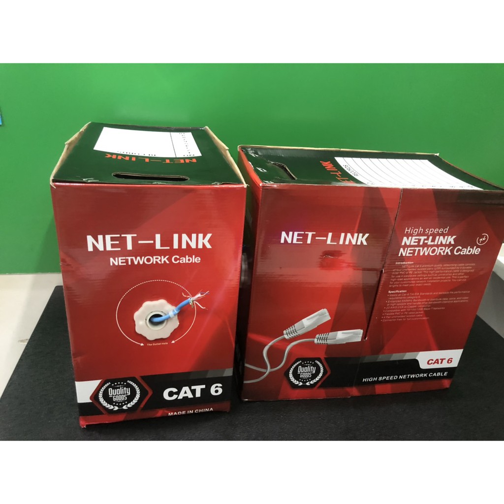 {CUỘN 305M}CÁP MẠNG LAN CAT 6 UTP NET-LINK-CUỘN 305 MÉT ĐỦ-CAM KẾT VỀ CHẤT LƯỢNG TUYỆT ĐỐI-8 LÕI XOẮN CHỐNG NHIỄU