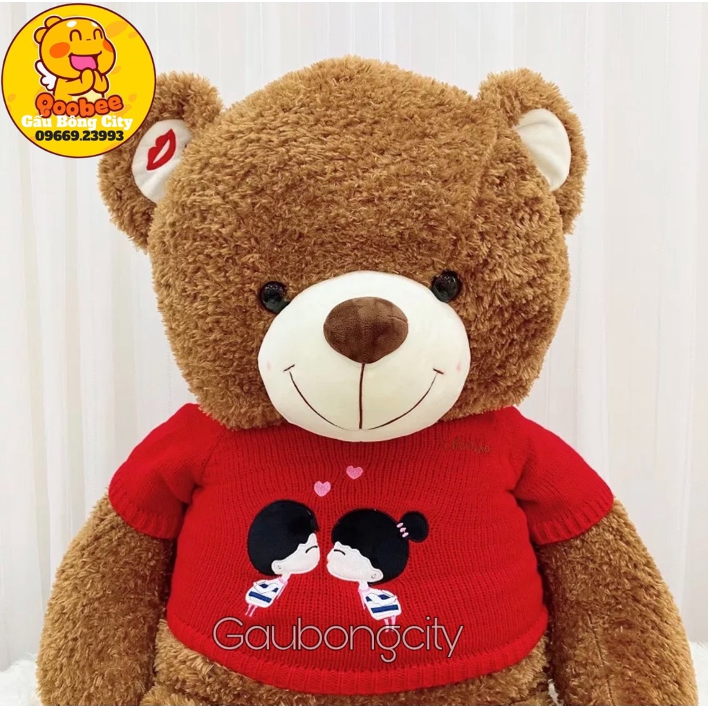 Gấu Bông Teddy Áo Len Đỏ - Teddy Thú Nhồi Bông Quà Tặng Nhập Khẩu Cao Cấp
