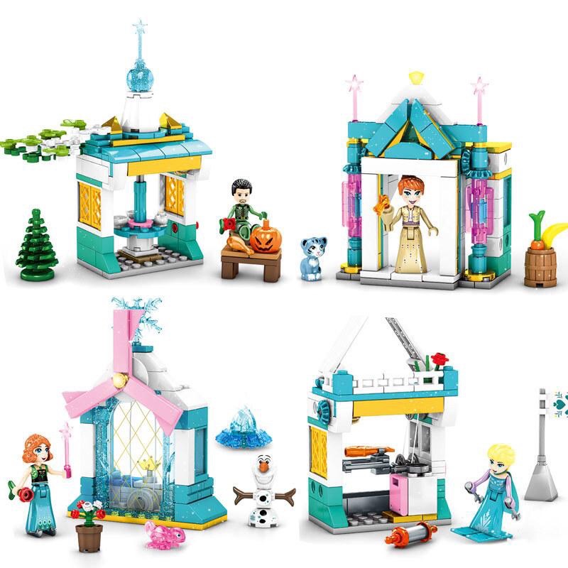 Lắp Ráp 4in1 Lâu Đài &amp; Khu Vườn Mini Frozen Elsa Anna SY1533 SY1534