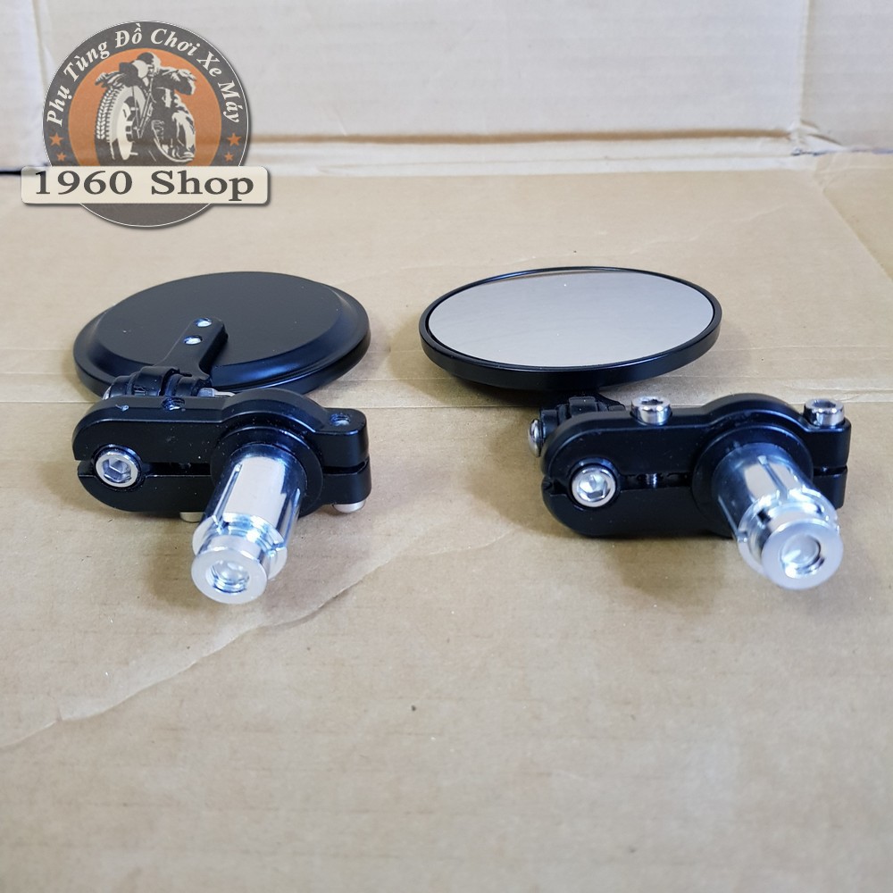 Gương gù tay lái xe máy nhôm cnc kính chiếu hậu - Kính Gù Tròn phù hợp độ Cafe Racer Tracker GD110 SU GN125 Win