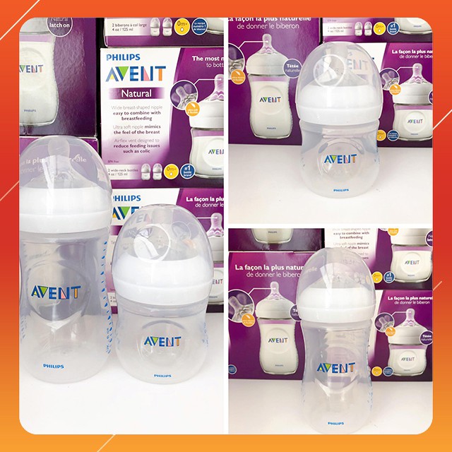 Bình Sữa Philips Avent Natural Cổ Rộng Núm Ty Siêu Mềm Dung Tích 125ml & 270ml