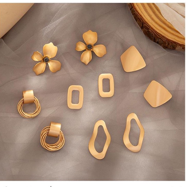 Khuyên Tai Kim Loại Phong Cách Hàn Quốc Cho Nữ