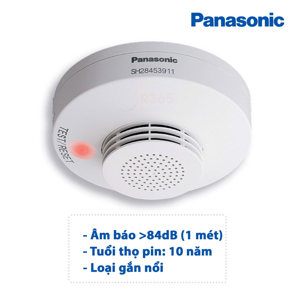 Thiết Bị Báo Cháy Panasonic - Báo Khói Tuổi Thọ 10 Năm, Âm Lượng Lớn