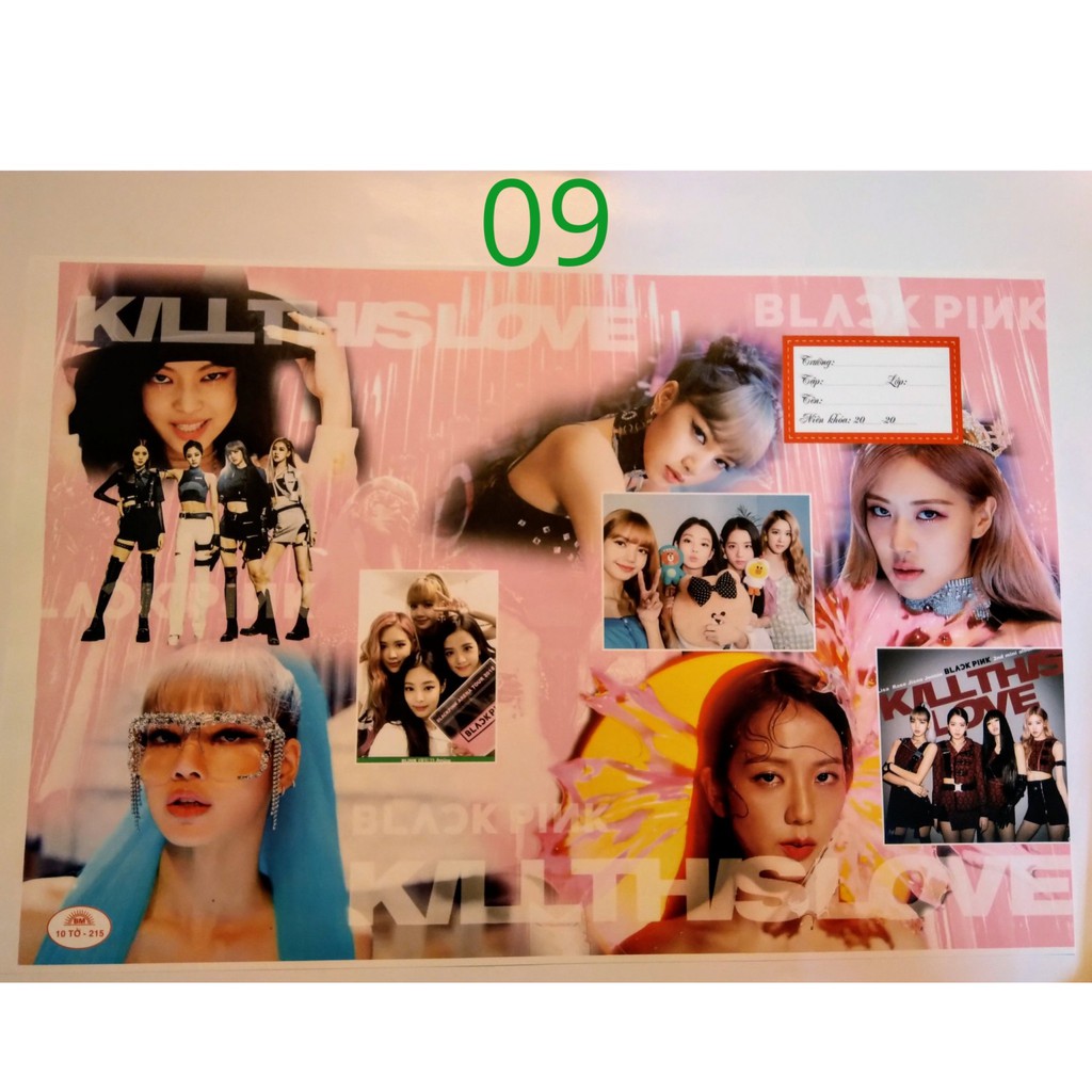 🎁GIẤY BAO TẬP/ VỞ BLACKPINK (10 tờ/1 xấp) (mua 5 TẶNG 1 xấp nhãn vở)