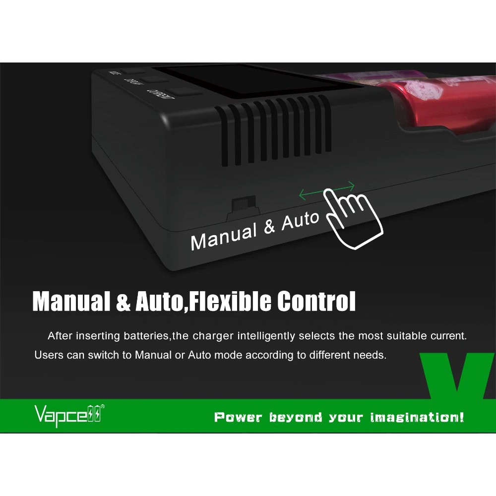 Bộ sạc nhanh Vapcell S4 Plus 3A 4 Khe Tổng 12A đo pin, chữa pin