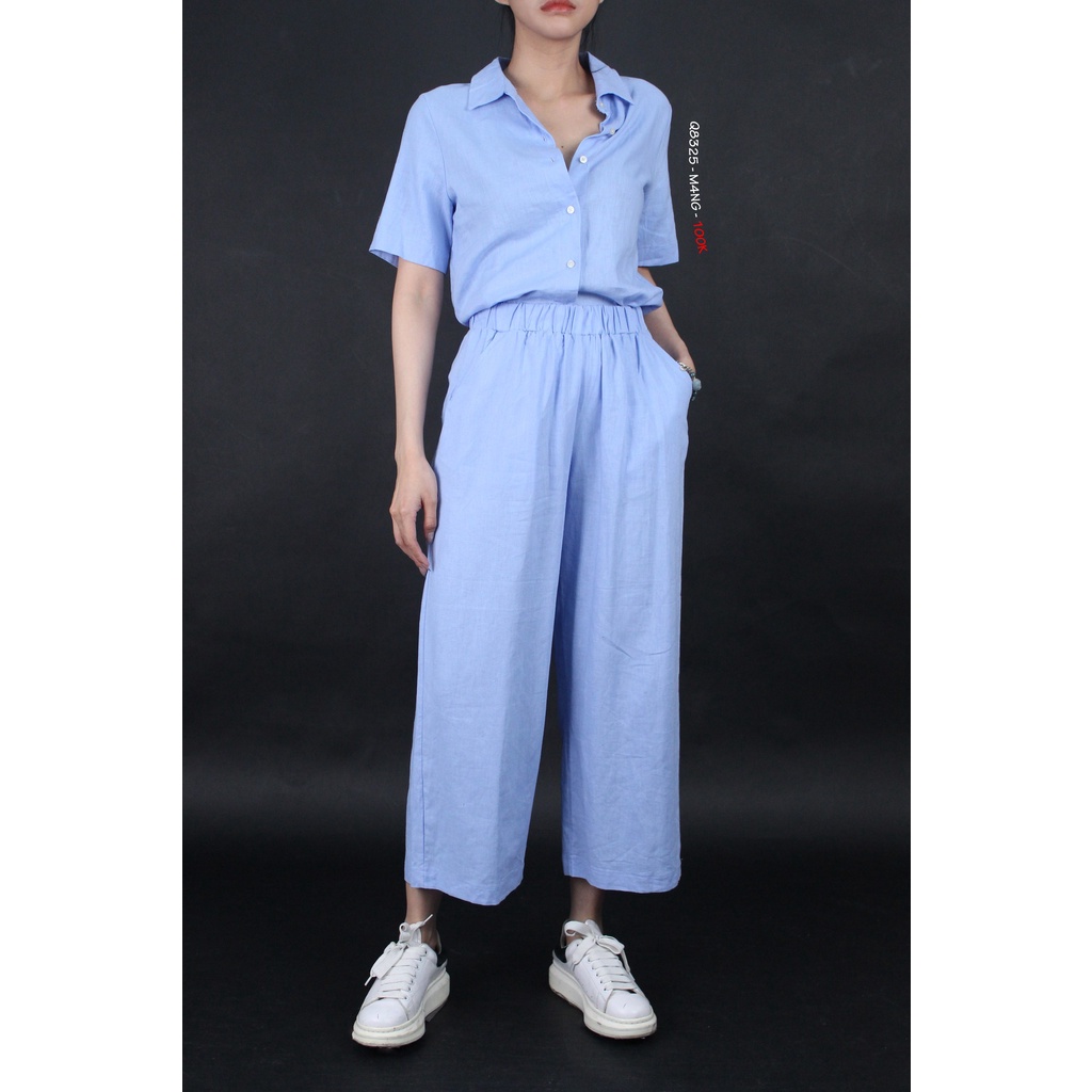 Q8325 - Áo sơ mi M4ngo tay ngắn, trơn
