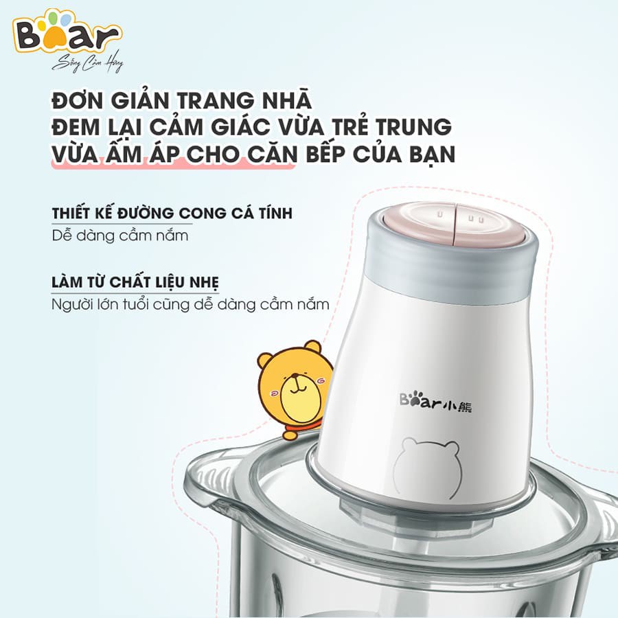 Máy xay thịt đa năng Bear QSJ-B02Q1 dung tích 2L chính hãng bản nội địa