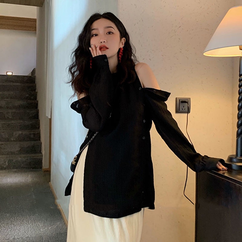 Áo Kiểu Trễ Vai Phong Cách Retro Pháp Thời Trang Mùa Hè 2022 Mới