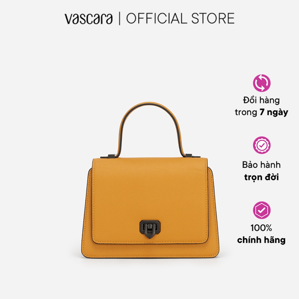 Vascara Túi Xách Tay Da Vân Quai Đứng Nắp Gập - SAT 0301