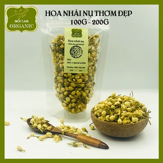 Trà hoa nhài nụ trắng, thơm đẹp mộc lam túi zíp 100g - 200g