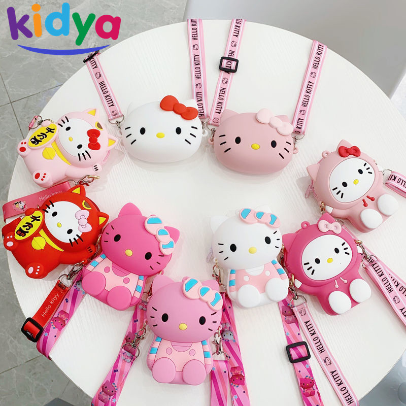 Túi Xách / Túi Đeo Chéo Bằng Silicon Hình Hello Kitty Dễ Thương Thời Trang Cho Bé Gái