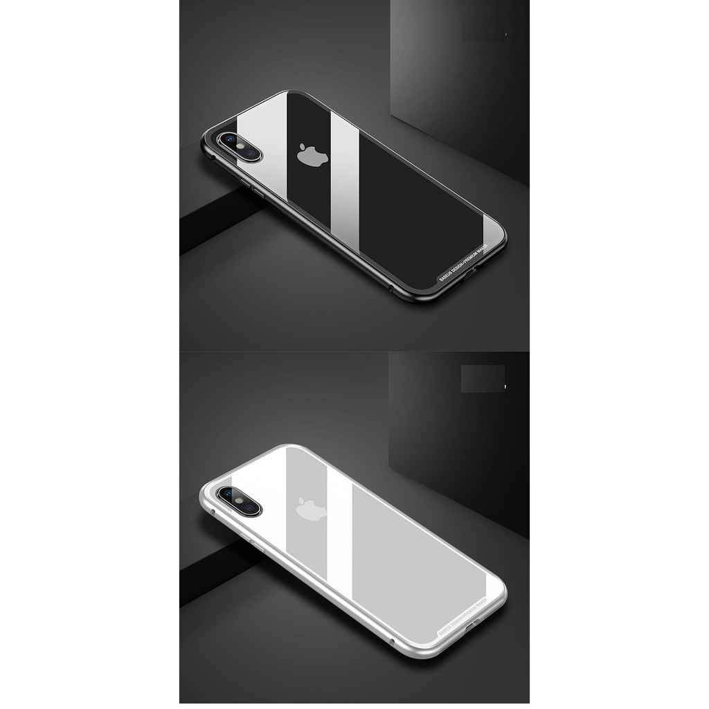 Ốp lưng kính viền kim loại từ nam châm cao cấp XR & Xs Max hãng Baseus