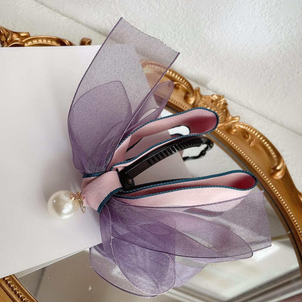 Giá Đỡ Buộc Tóc Đuôi Ngựa Bằng Lưới Màu Trơn Thanh Lịch Cho Nữ