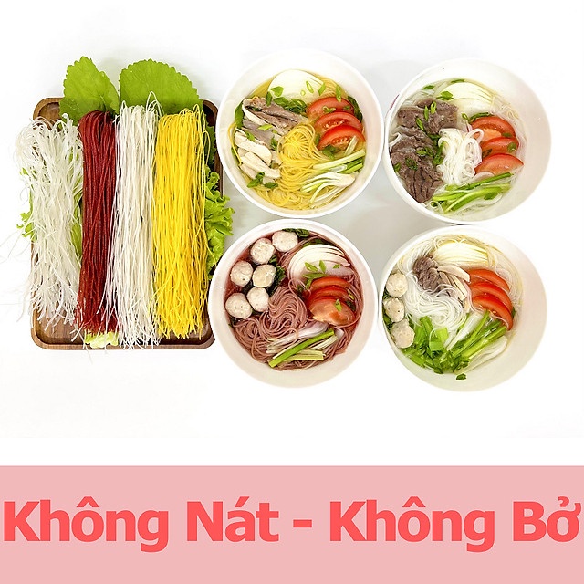 Bún Khô Khương Huy/ Bún Gạo Khương Huy - Chỉ 3 Phút Nấu Không Cần Ngâm - Bún Khô Khương Huy Gói 300g