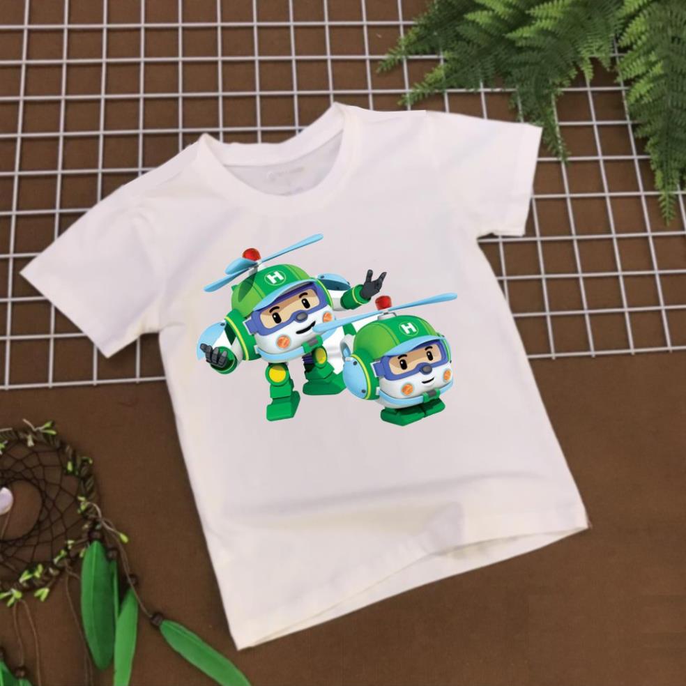 Áo Thun In Hình Robocar Poli Và Những Người Bạn Cứu Hỏa Cứu Thương Dành Cho Bé Trai Bé Gái