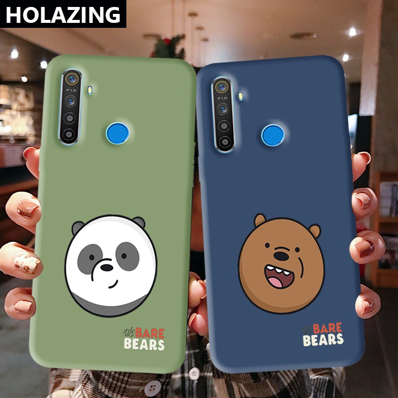 Realme 8 Pro 5 5i 5S 6i 7i Realme 7 Pro C12 C11 C15 C17 X2 XT Narzo 20 Candy Color Phone Cases vỏ điện thoại Cute We Bare Bears Soft Silicone Cover