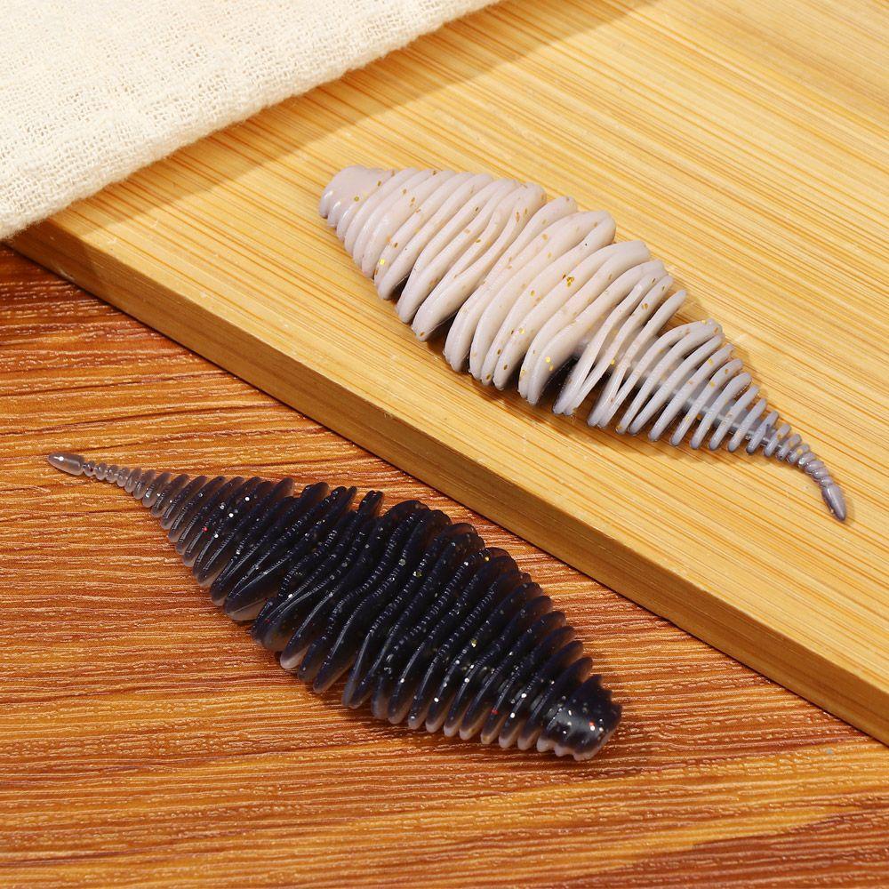 Bộ 6 Mồi Câu Cá Bằng Silicon Cao Su Mềm Hình Con Sâu Màu Đen SHOUKEY