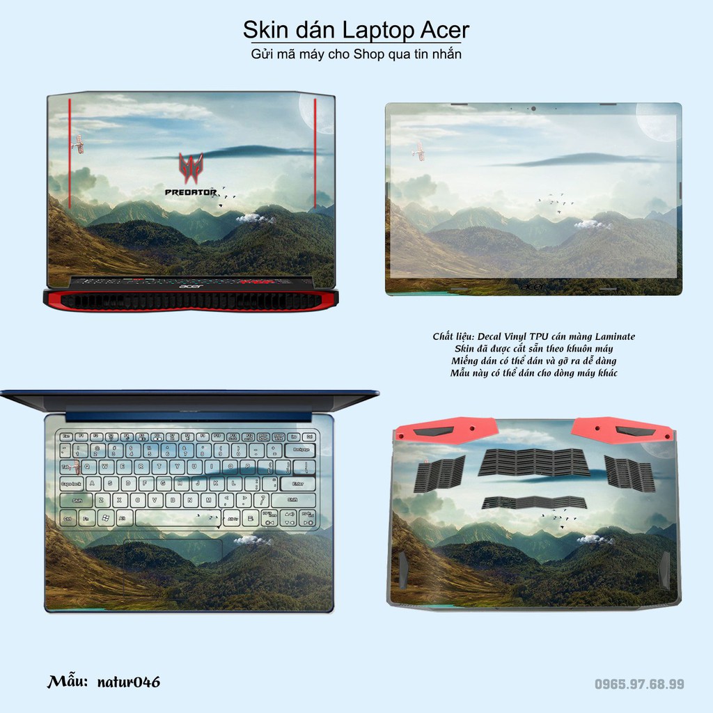 Skin dán Laptop Acer in hình thiên nhiên nhiều mẫu 2 (inbox mã máy cho Shop)