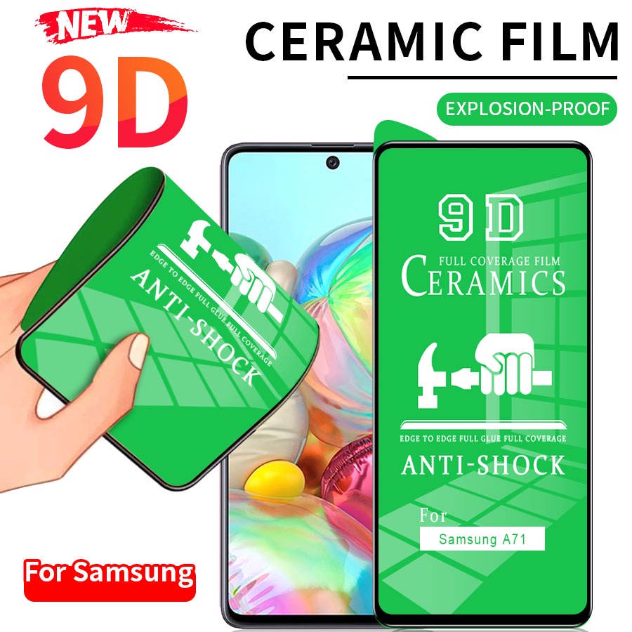 Kính cường lực gốm dẻo bảo vệ toàn màn hình HD chống trầy bẩn cho Samsung Galaxy Note 10 S10L S20Fe A71 M51 A72 A52 A32
