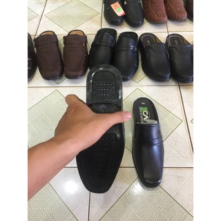 dép bít  đầu da bò may đế