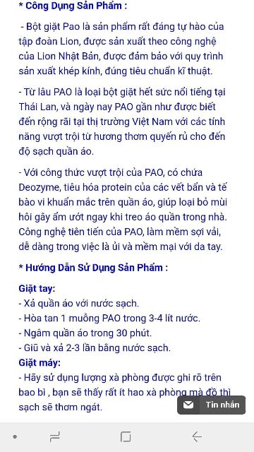 Bột giặt Pao 5kg