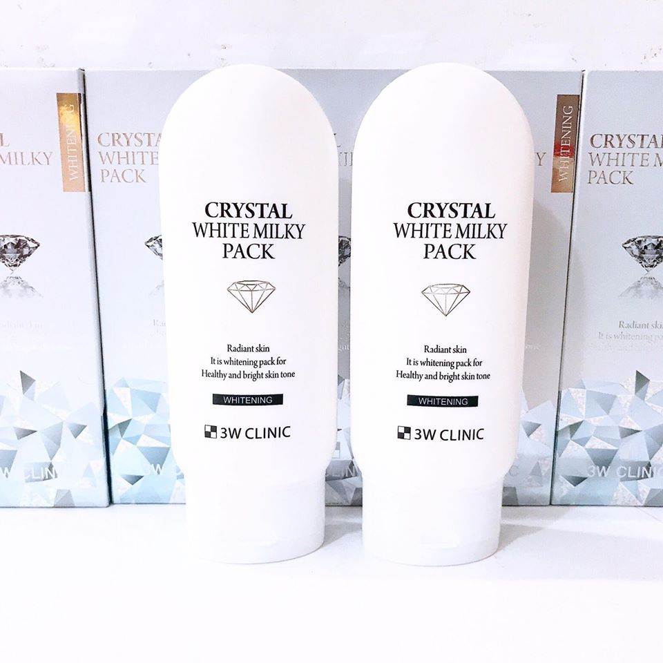 [Hàng Nhập Khẩu] Kem dưỡng trắng da bật tông 3W Clinic Crystal White Milky Pack - Hàn Quốc 200ml - [Chính Hãng]