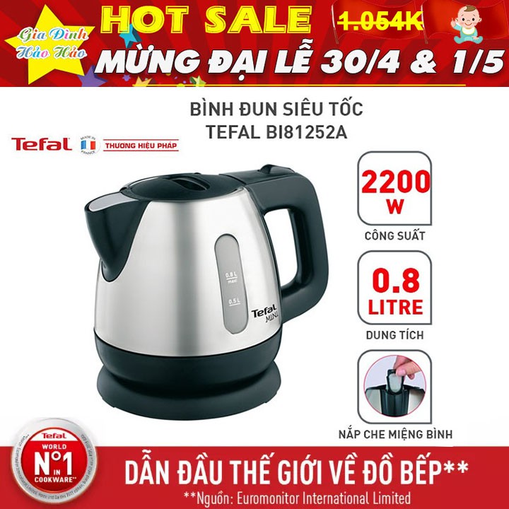 Bình đun siêu tốc 0.8L Tefal BI81252A - Hàng chính hãng