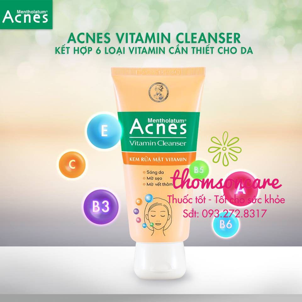 Sữa rửa mặt sáng da Acnes vitamin cleanser 100g - chăm sóc dưỡng da sau mụn, mờ thâm nám_[IDC]