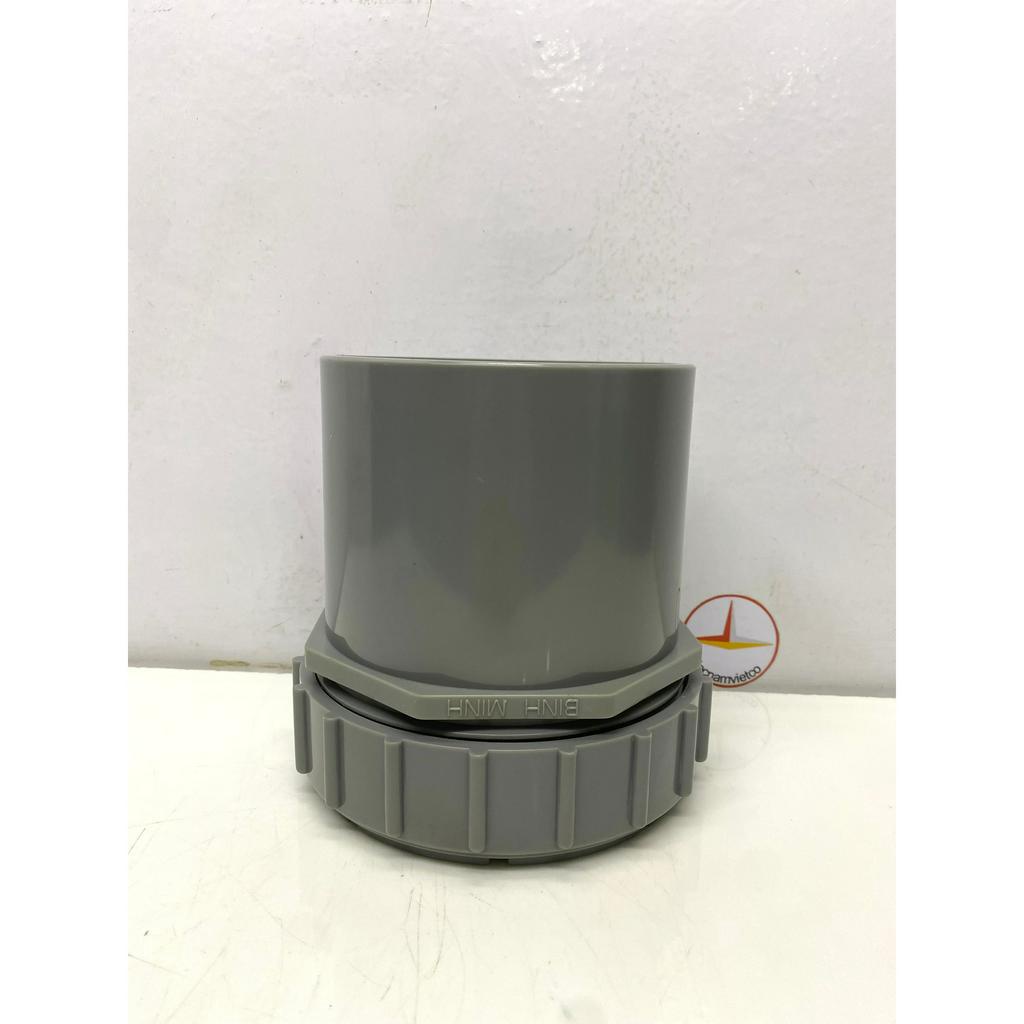 Bít xả ren ngoài/Male threaded clean out phi 140 nhựa PVC Bình Minh_BXRN140