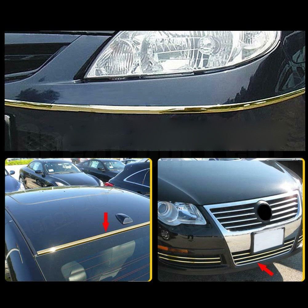 ⚡Hot Sale⚡Chrome Trim Molding 5/16\" Car Roof Door Side Decorate Protector Strip Durable New-ISHOW