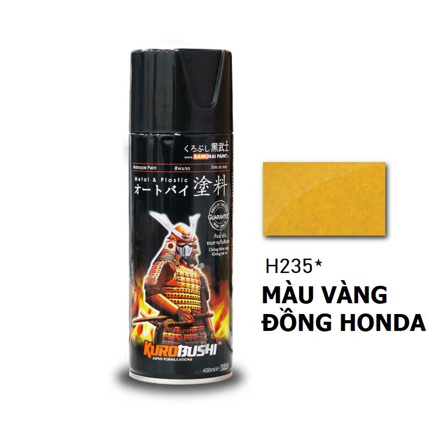 CHAI SƠN SAMURAI MÀU VÀNG ĐỒNG HONDA H235