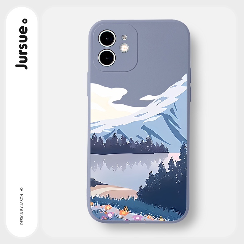 Ốp lưng JURSUE mềm viền vuông hình dễ thương đẹp Cho iPhone 14 13 12 11 Pro Max SE 2020 X XR XS 8 7 ip 6S 6 Plus Y2400