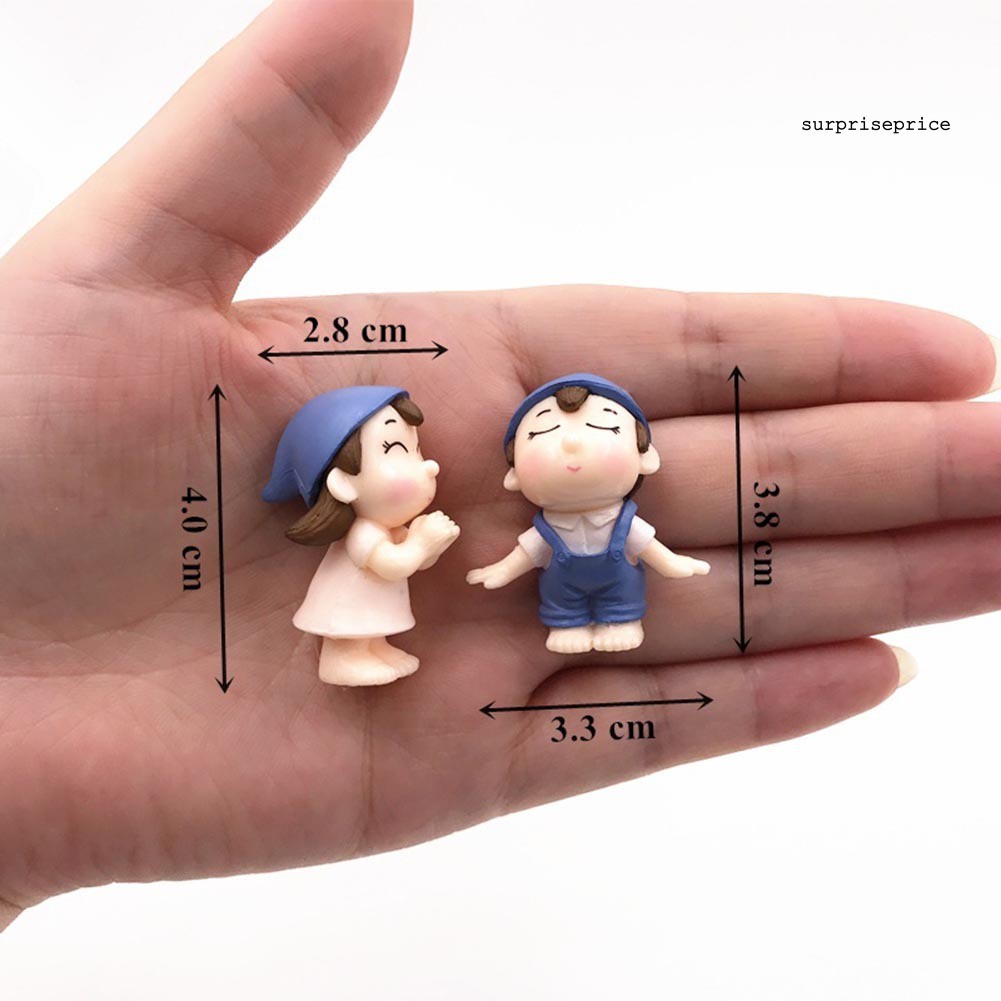 Set 2 Mô Hình Cặp Đôi Bé Trai Và Bé Gái Dễ Thương Trang Trí Sân Vườn