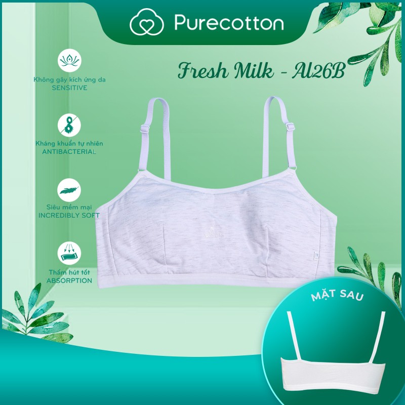 Áo lá học sinh Purecotton cho bé gái mới lớn chất liệu cotton cao cấp kiểu dáng chui đầu không đệm PC002 | BigBuy360 - bigbuy360.vn